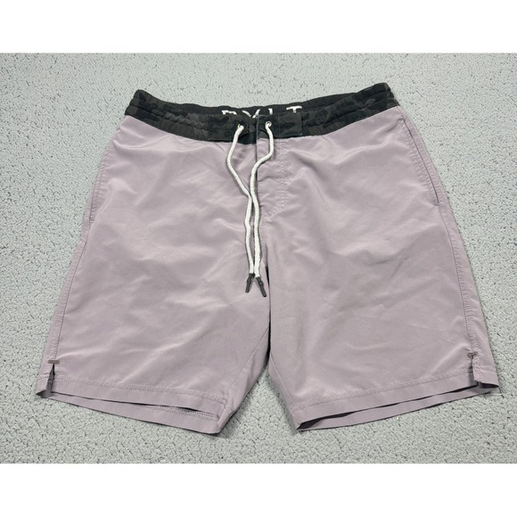 BYLT Basics Other - BYLT Board Shorts Mens L Purple Solid Swim Trunks Drawstring‎ Pockets Quick Dry
